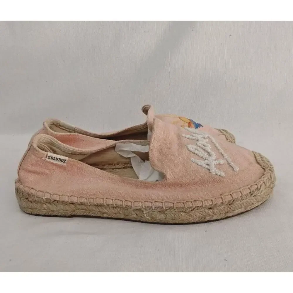 Soludos x Lockhart Embroidery‎ Espadrille Flats Aloha Sunset Pink Coral 7